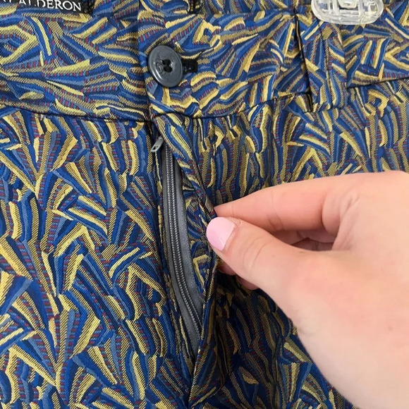 Alejandro Calderon Womens Colorful Ankle Dress Pants Geometric Tapered 31x31 - Picture 5 of 8